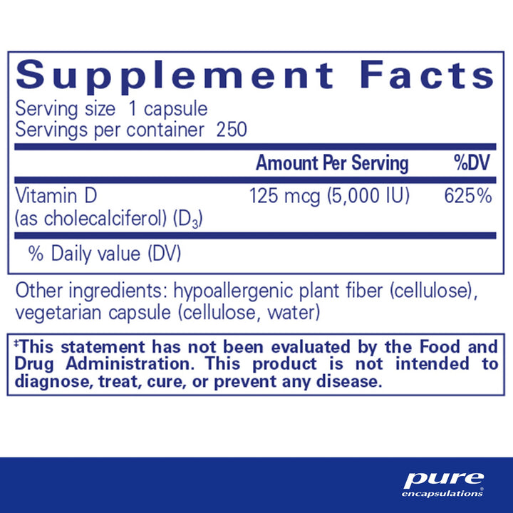 Vitamin D3 125 mcg (5,000 IU) 250's