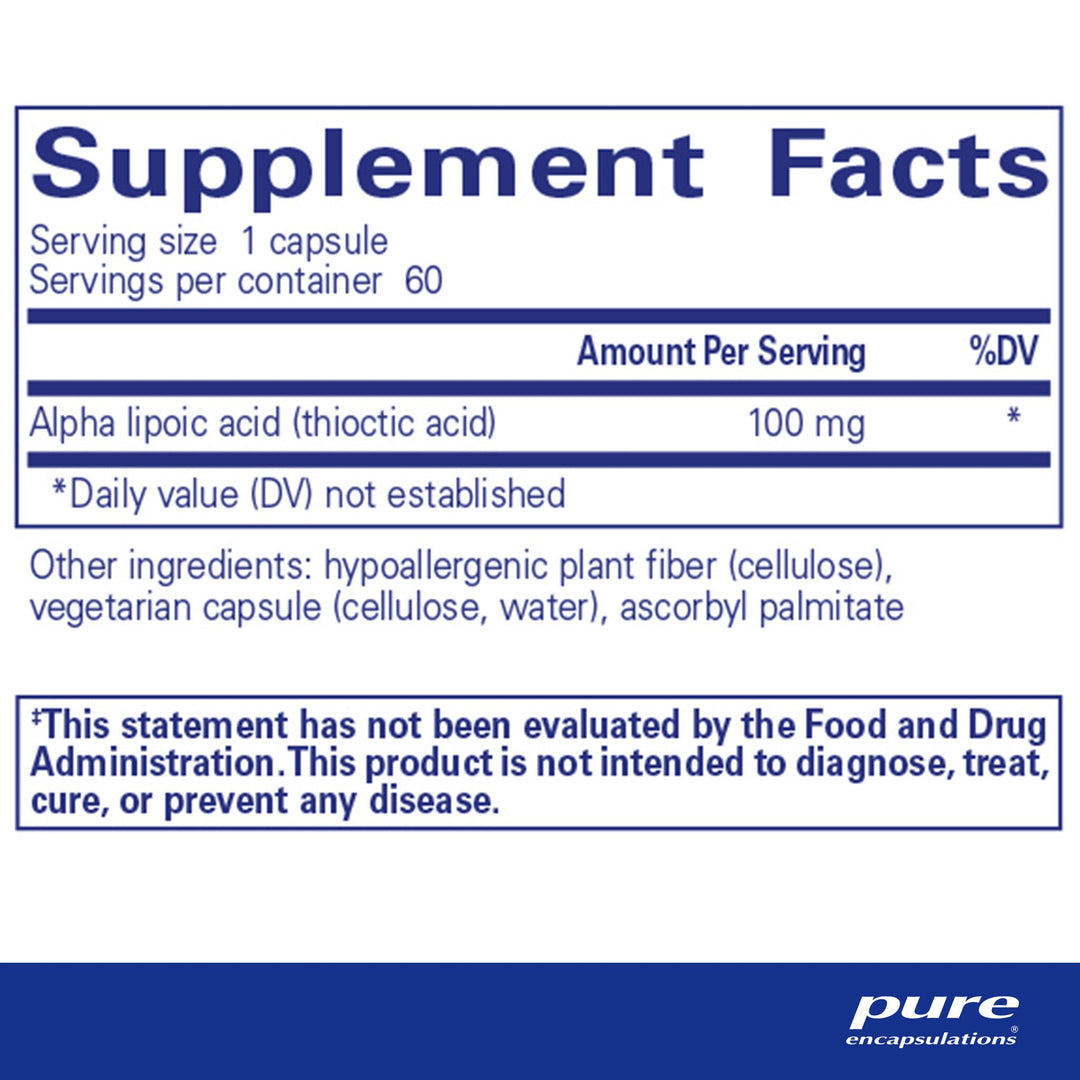 Alpha Lipoic Acid 100 mg. 60's