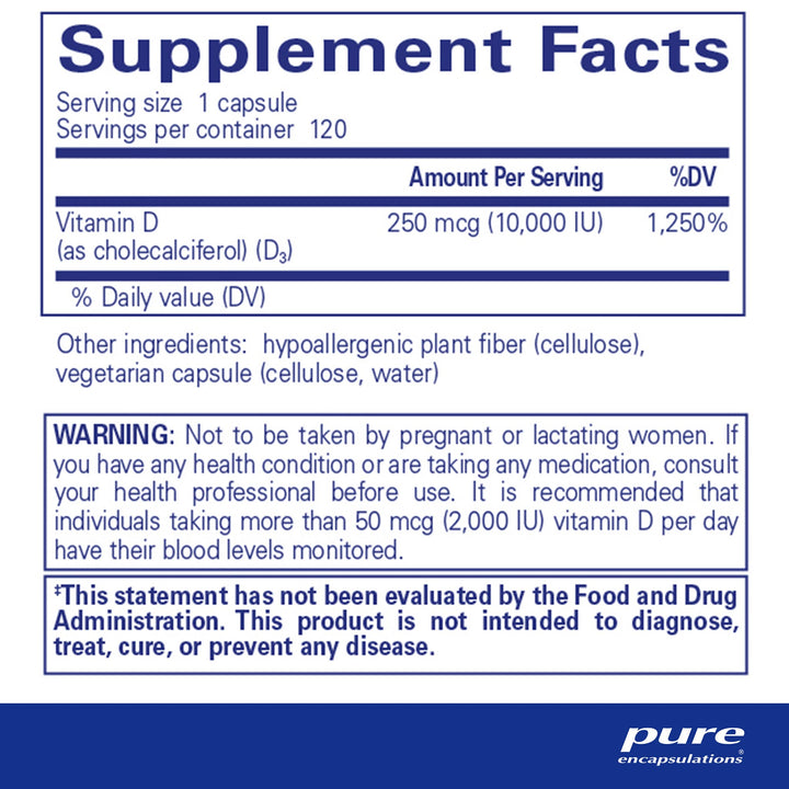 Vitamin D3 250 mcg (10,000 IU) 120's