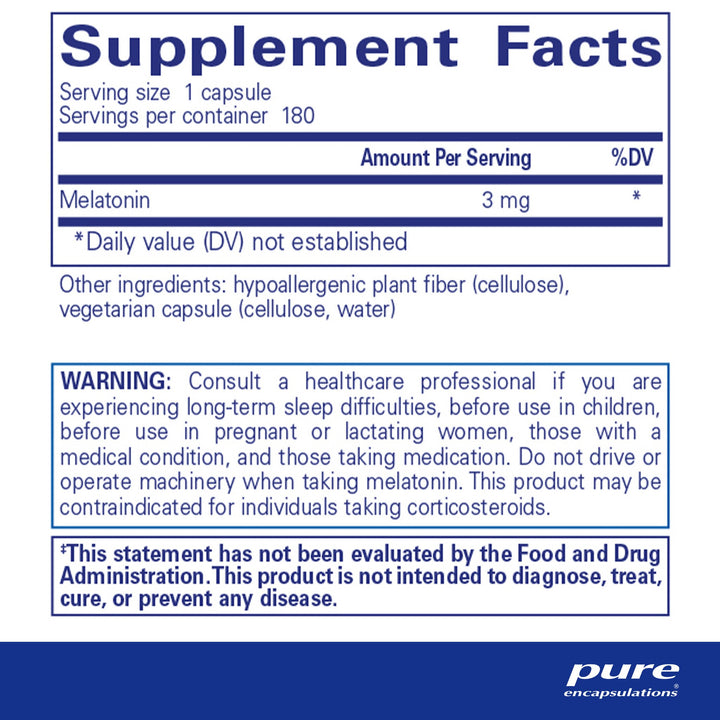 Melatonin 3 mg. 180's