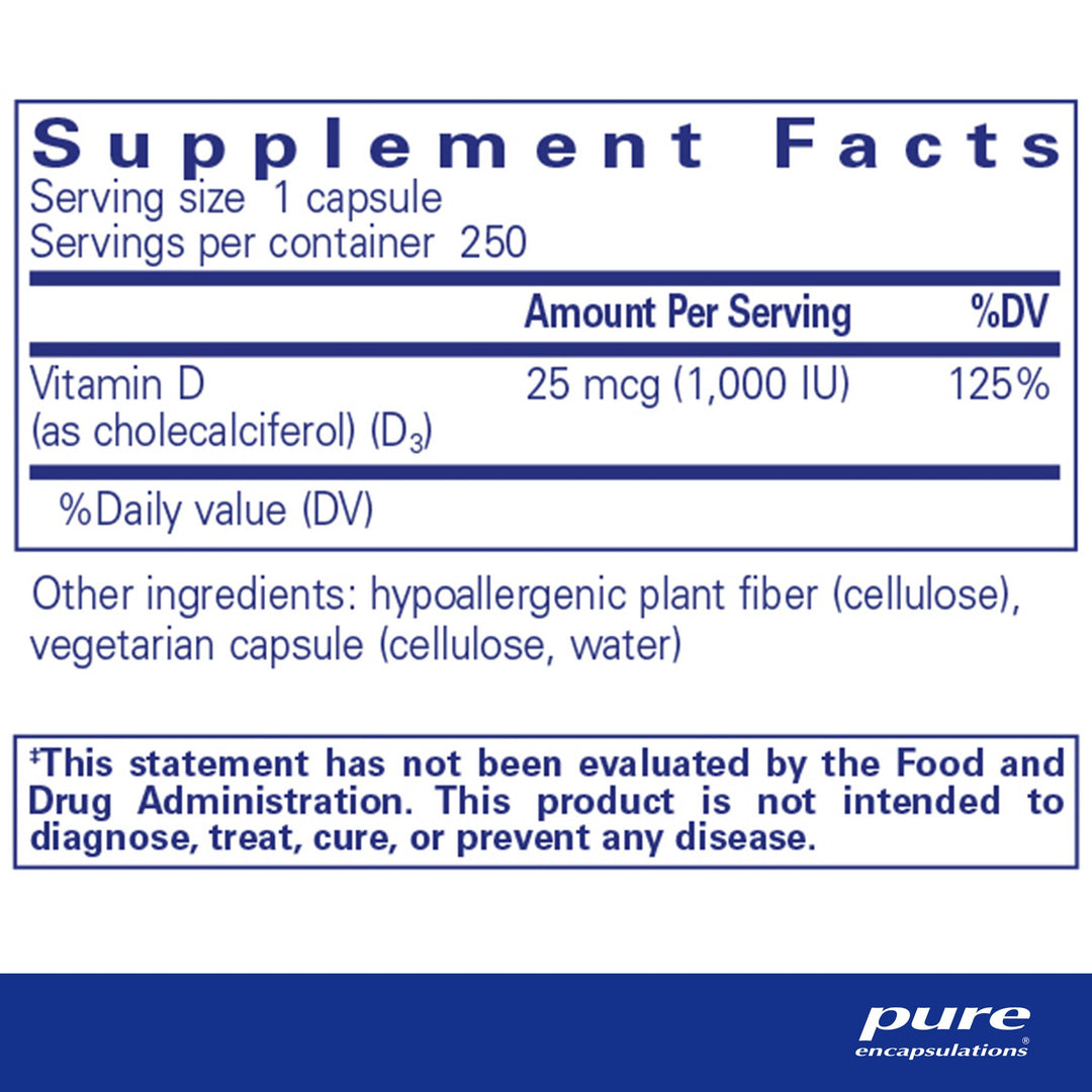 Vitamin D3 25 mcg (1,000 IU) 250's