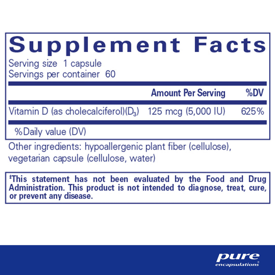 Vitamin D3 125 mcg (5,000 IU) 60's