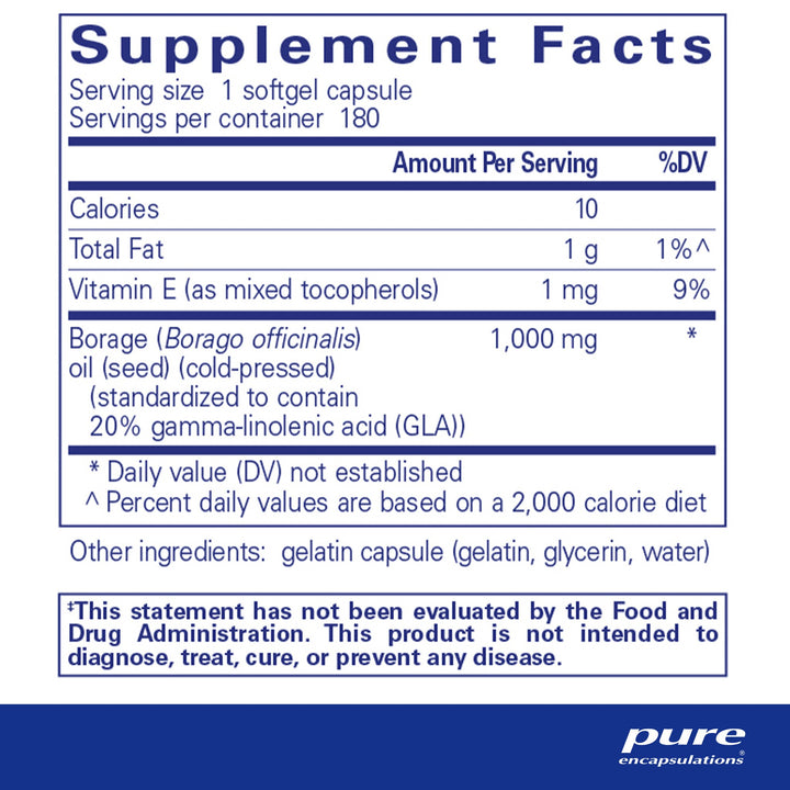 Borage Oil 1,000 mg 180's Softgel