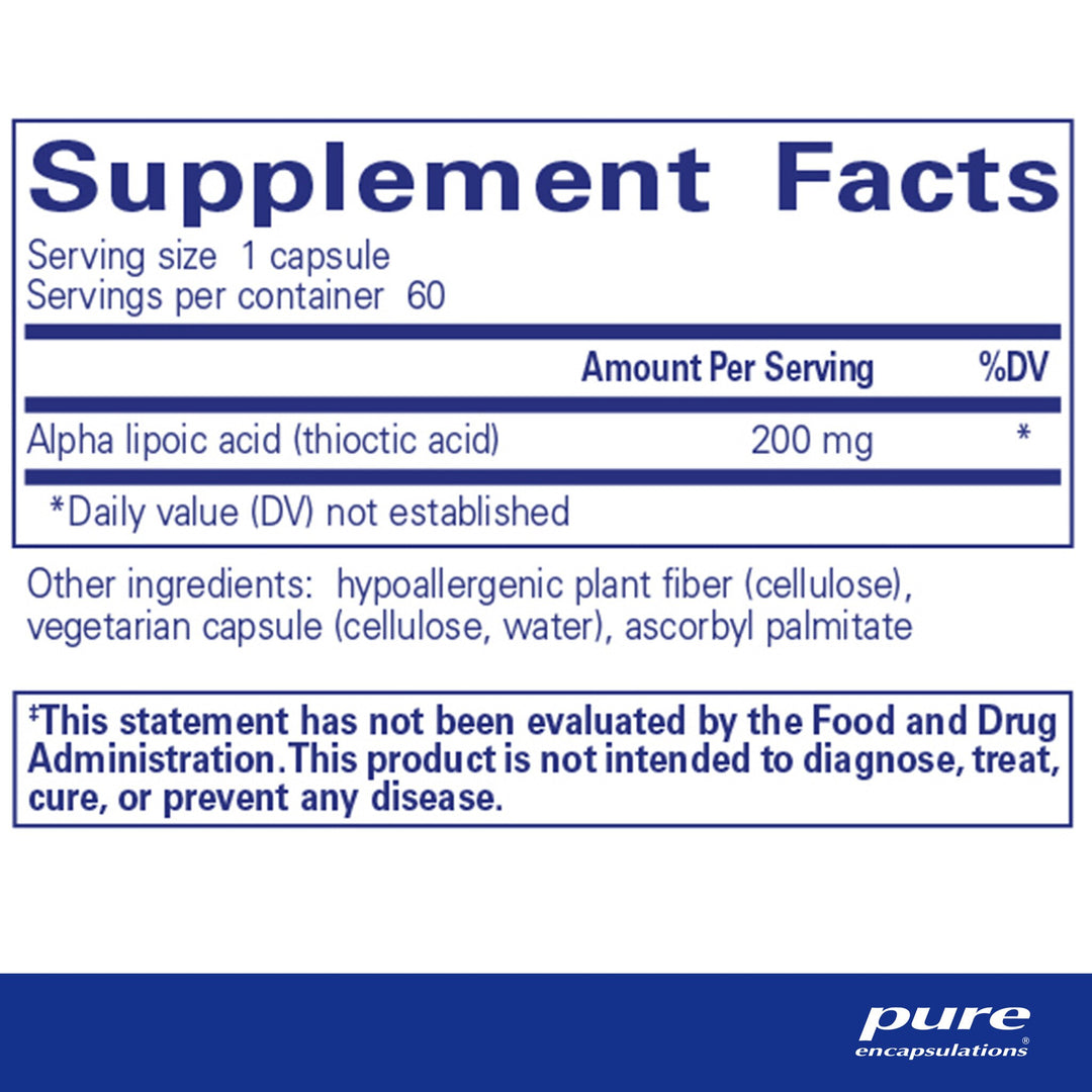 Alpha Lipoic Acid 200 mg. 60's