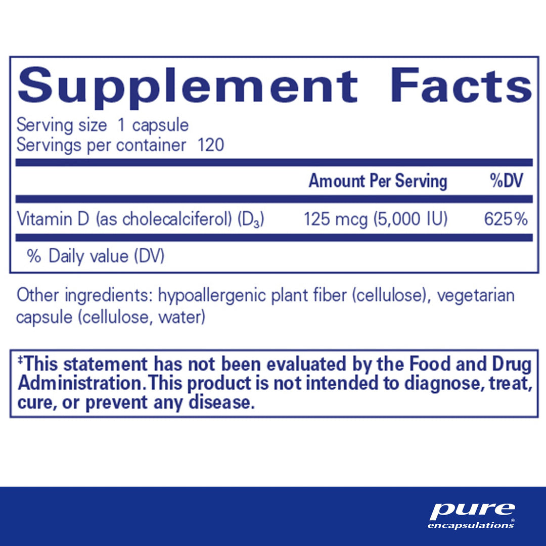 Vitamin D3 125 mcg (5,000 IU) 120's