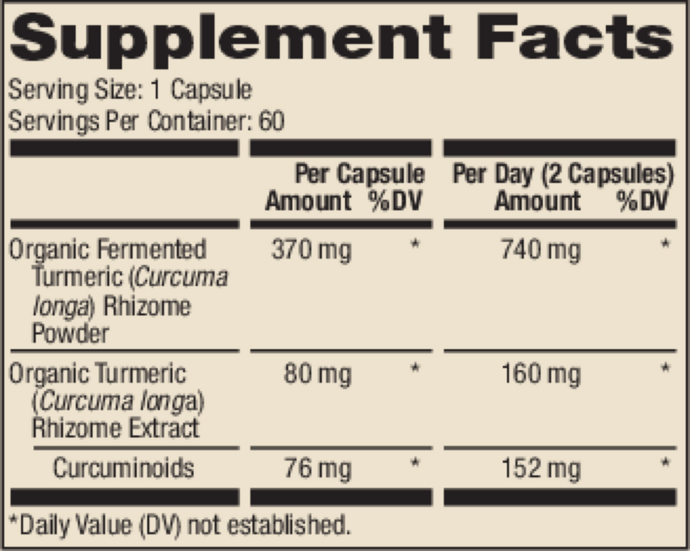 Organic Fermented Turmeric 60cap, DR. MERCOLA