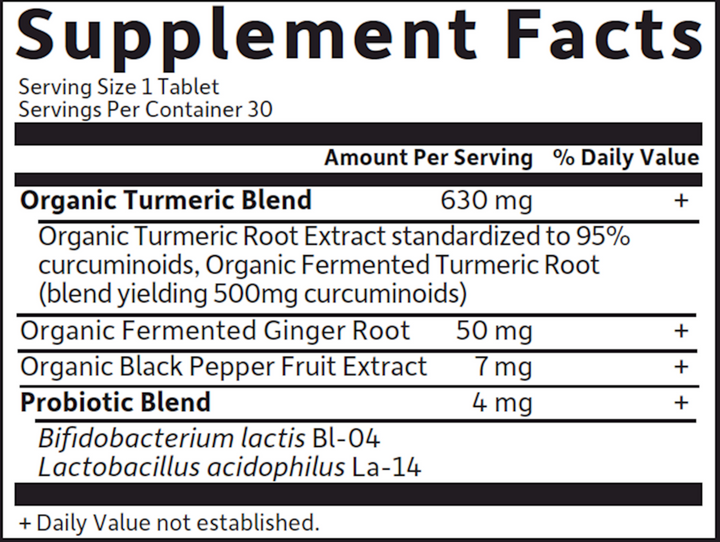 Maximum Strength Turmeric, Org 30 VegTabs, Garden Of Life